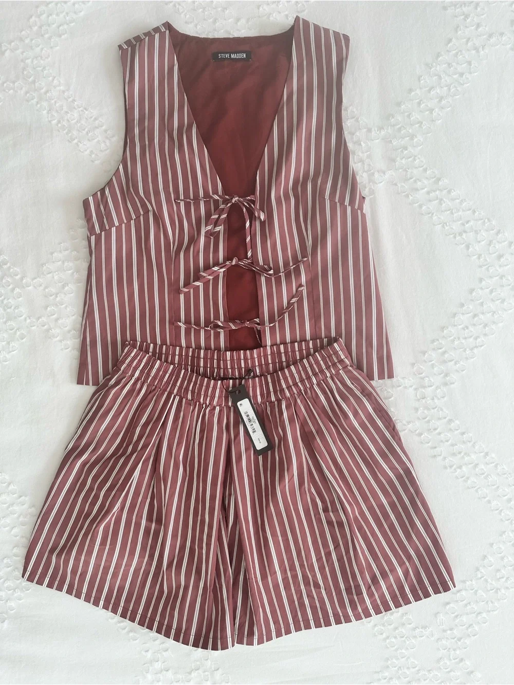 Steve Madden Aliza Top and Malena Shorts Matching Set in Dusty Brick